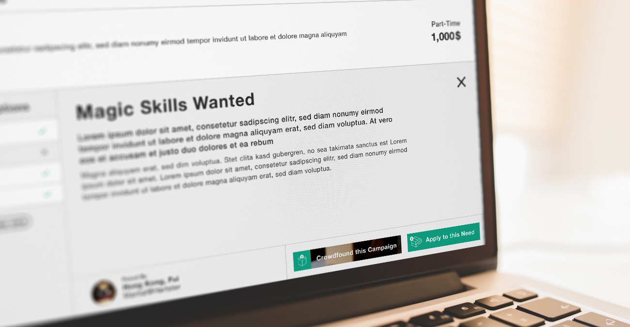 Ein Key-Visual Mockup zur fünfminütigen Projektpräsentation auf der Collision 2015, New Orleans/USA